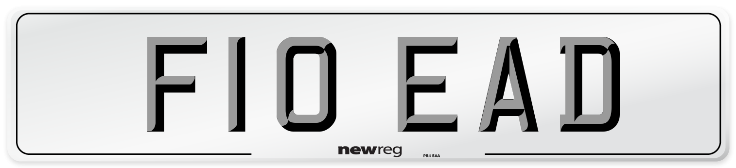 F10 EAD Number Plate from New Reg